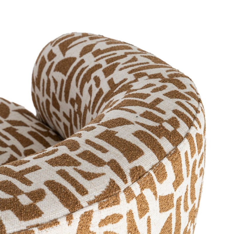 Fauteuil lounge crème et ocre à motif graphique 73x82x70 cm Tavelado Ixia - 5