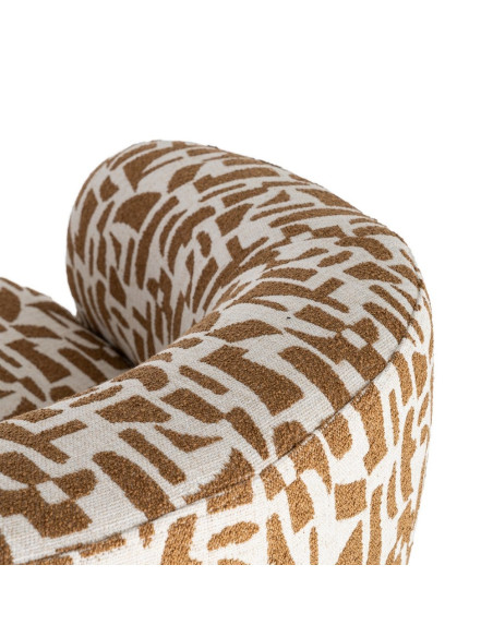 Fauteuil lounge crème et ocre à motif graphique 73x82x70 cm Tavelado Ixia - 5