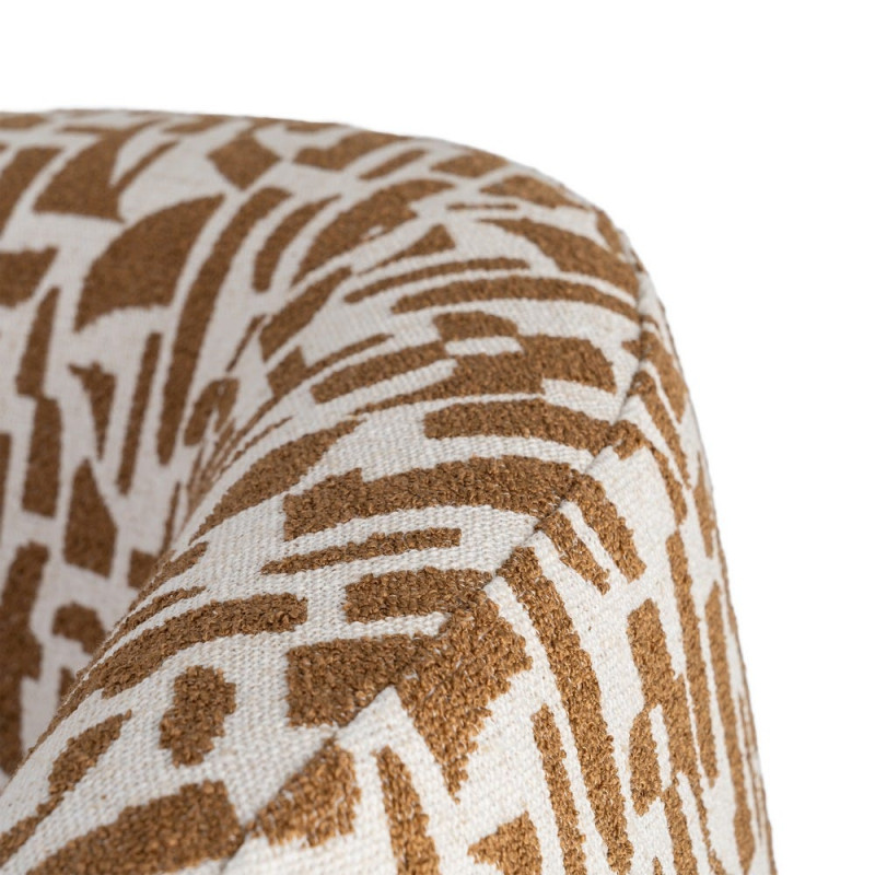 Fauteuil lounge crème et ocre à motif graphique 73x82x70 cm Tavelado Ixia - 7