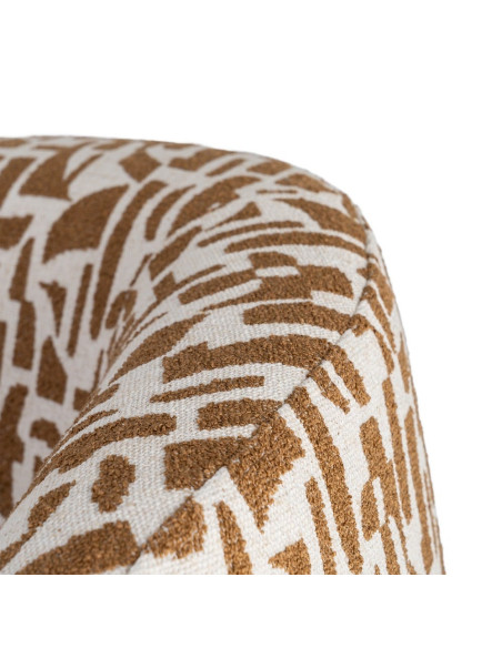 Fauteuil lounge crème et ocre à motif graphique 73x82x70 cm Tavelado Ixia - 7