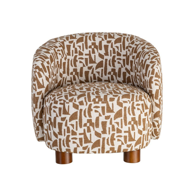 Fauteuil lounge crème et ocre à motif graphique 73x82x70 cm Tavelado Ixia - 8