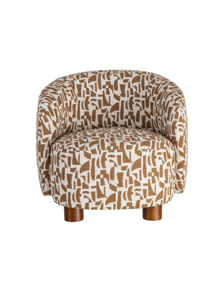 Fauteuil lounge crème et ocre à motif graphique 73x82x70 cm Tavelado Ixia - 8