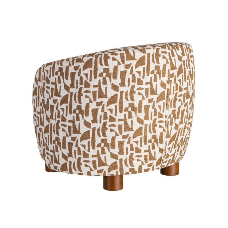 Fauteuil lounge crème et ocre à motif graphique 73x82x70 cm Tavelado Ixia - 12
