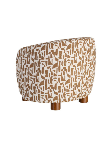 Fauteuil lounge crème et ocre à motif graphique 73x82x70 cm Tavelado Ixia - 12