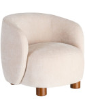 Fauteuil lounge crème en tissu 73x82x70 cm Tavelado