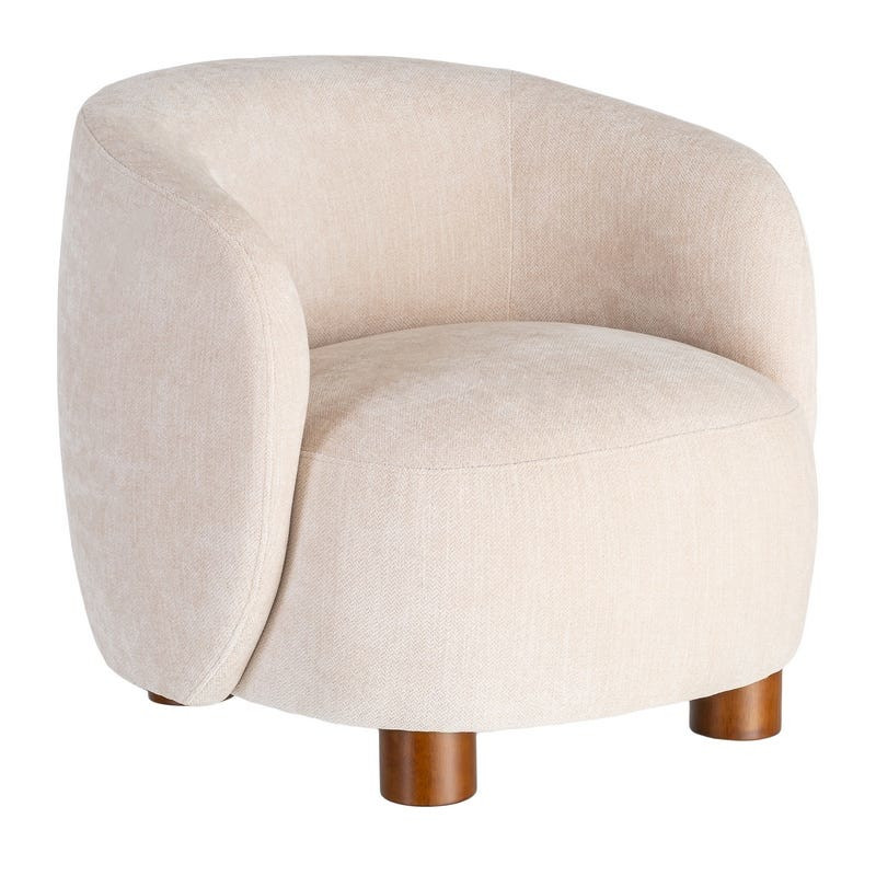 Fauteuil lounge crème en tissu 73x82x70 cm Tavelado Ixia - 1