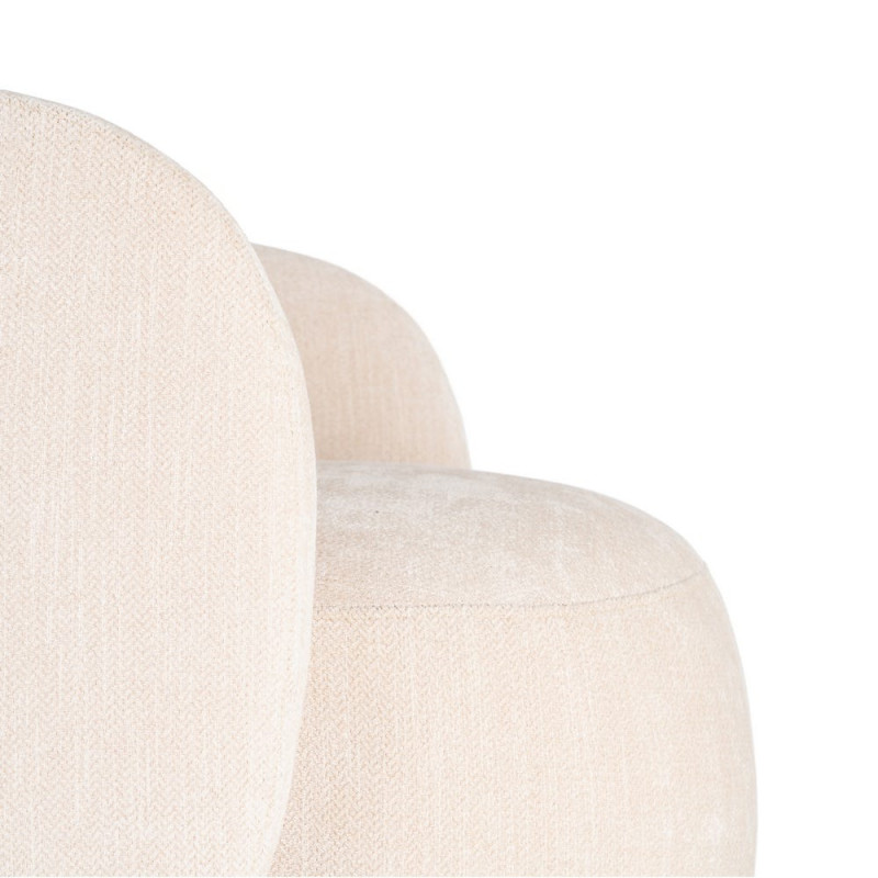 Fauteuil lounge crème en tissu 73x82x70 cm Tavelado Ixia - 3