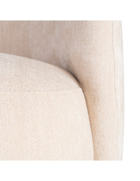 Fauteuil lounge crème en tissu 73x82x70 cm Tavelado Ixia - 4