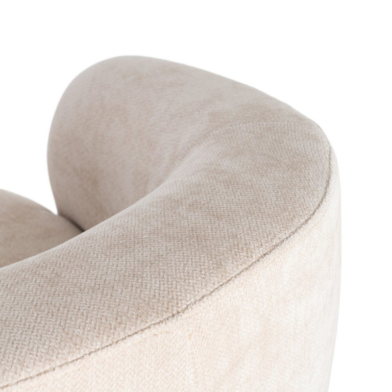 Fauteuil lounge crème en tissu 73x82x70 cm Tavelado Ixia - 5