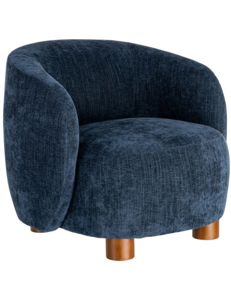 Fauteuil lounge bleu nuit en tissu 73x82x70 cm Tavelado Ixia - 1