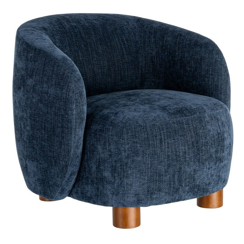 Fauteuil lounge bleu nuit en tissu 73x82x70 cm Tavelado Ixia - 1