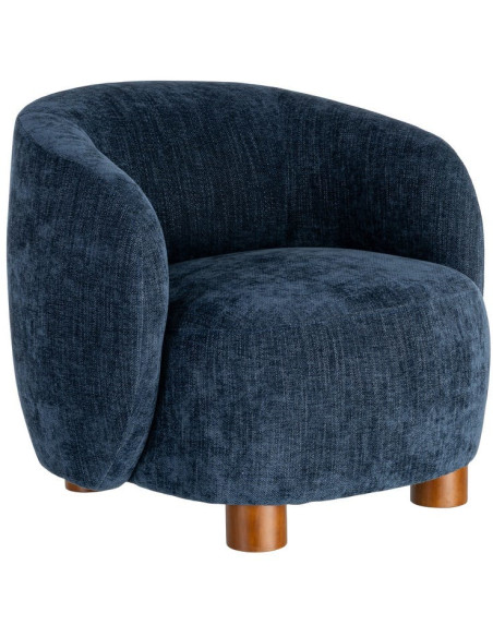 Fauteuil lounge bleu nuit en tissu 73x82x70 cm Tavelado Ixia - 1
