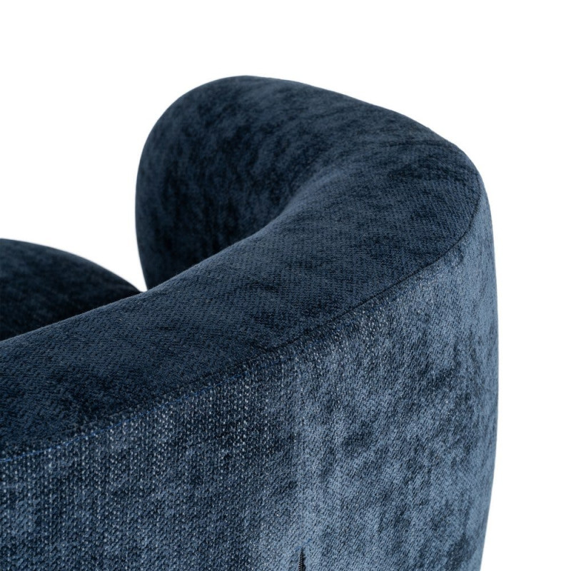 Fauteuil lounge bleu nuit en tissu 73x82x70 cm Tavelado Ixia - 5