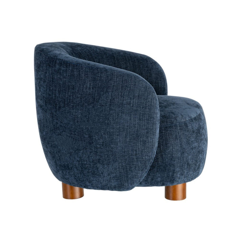 Fauteuil lounge bleu nuit en tissu 73x82x70 cm Tavelado Ixia - 6