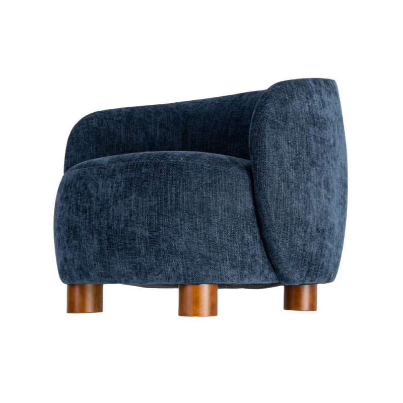 Fauteuil lounge bleu nuit en tissu 73x82x70 cm Tavelado Ixia - 8