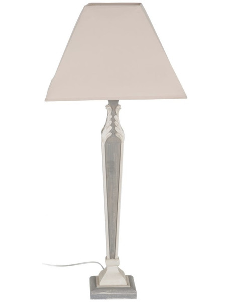 Grande lampe à poser gris perle en résine 44x44x100 cm Virenina Ixia - 1