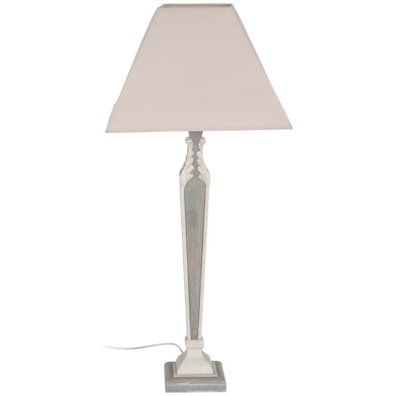 Grande lampe à poser gris perle en résine 44x44x100 cm Virenina Ixia - 1