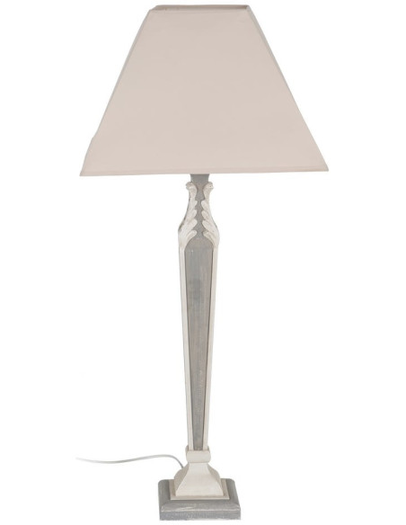 Grande lampe à poser gris perle en résine 44x44x100 cm Virenina Ixia - 1