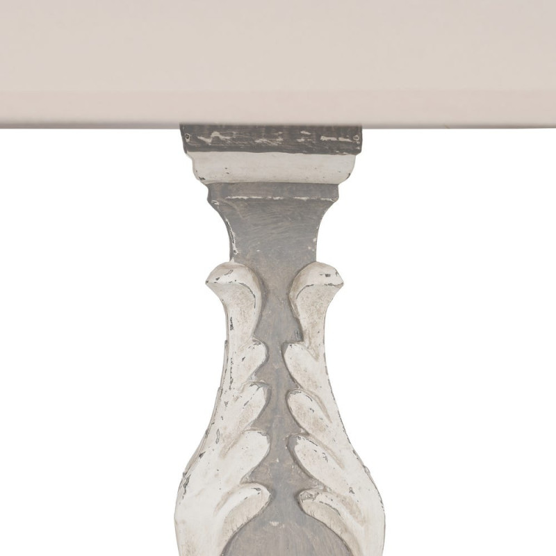 Grande lampe à poser gris perle en résine 44x44x100 cm Virenina Ixia - 4