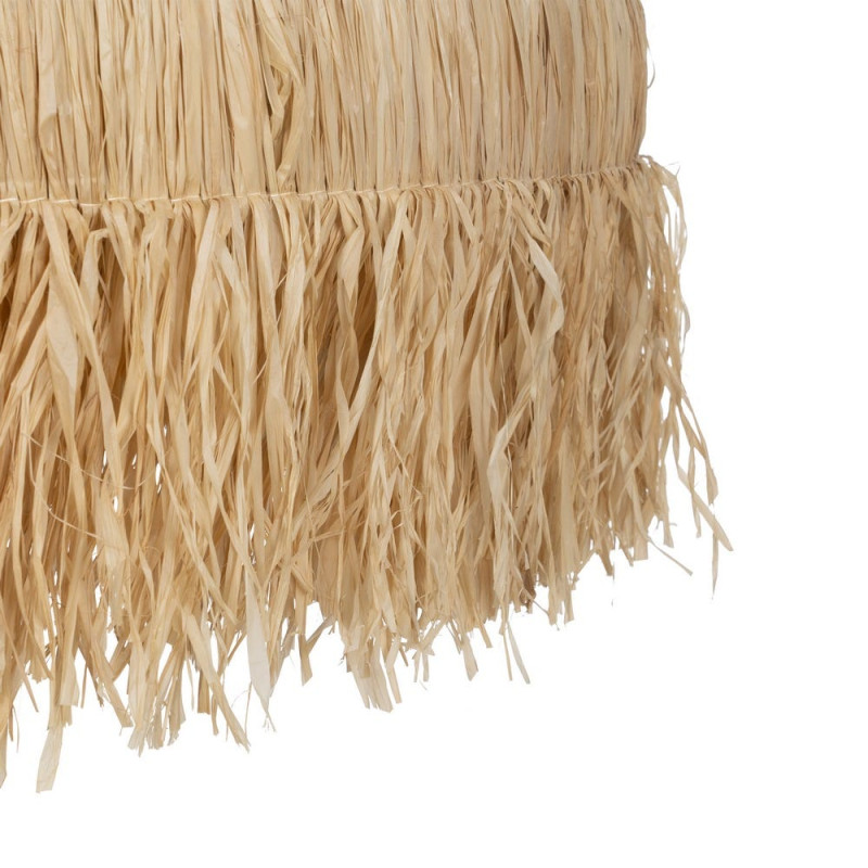 Grande suspension beige en fibres naturelles à franges 80x80x45 cm Isenesa Ixia - 4