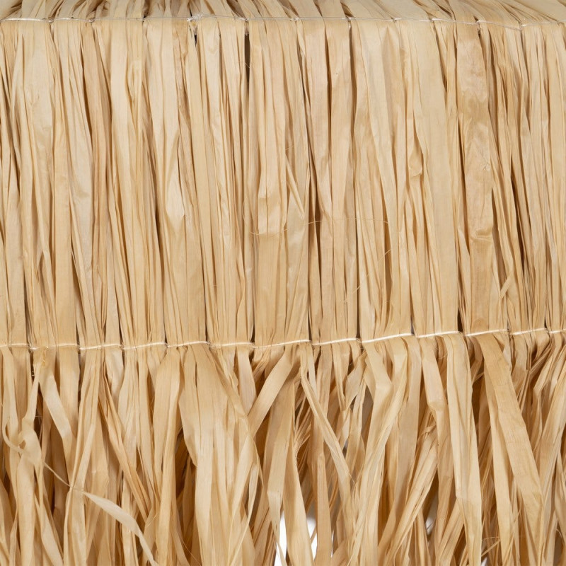 Grande suspension beige en fibres naturelles à franges 80x80x45 cm Isenesa Ixia - 5