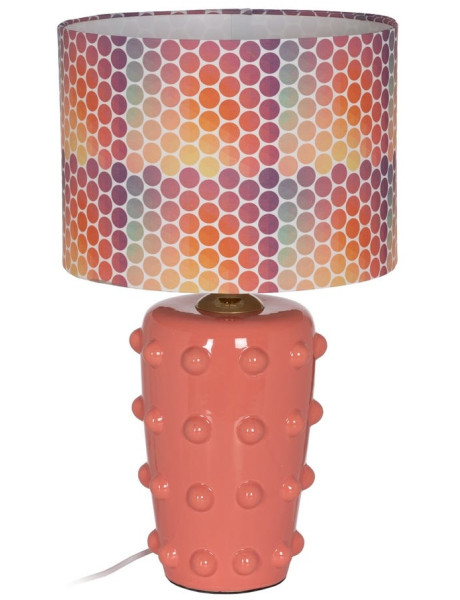 Lampe à poser céramique rose corail 35,5x35,5x60,5 cm Mavelora Ixia - 1