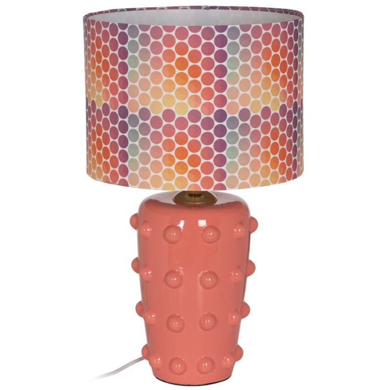 Lampe à poser céramique rose corail 35,5x35,5x60,5 cm Mavelora Ixia - 1