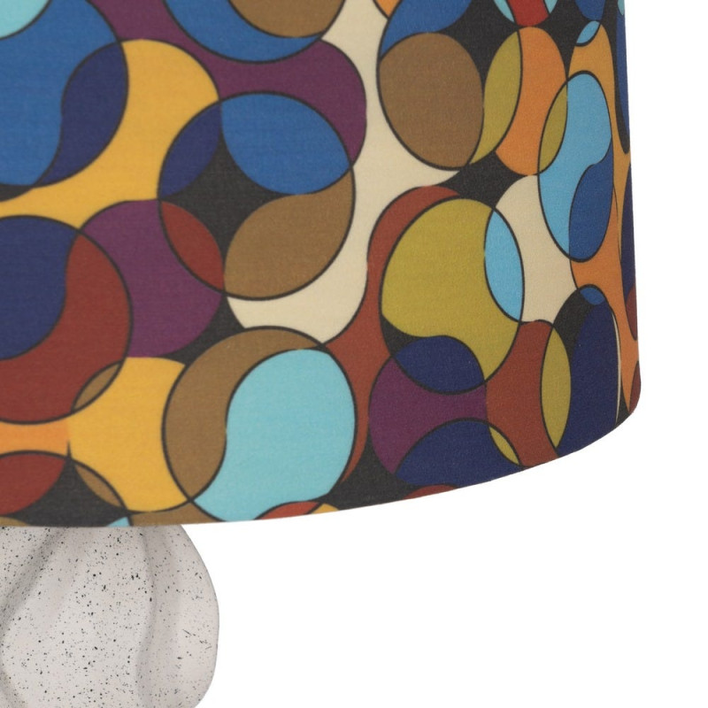 Lampe à poser céramique blanche abat-jour graphique 36,5x36,5x60 cm Arelaya Ixia - 6