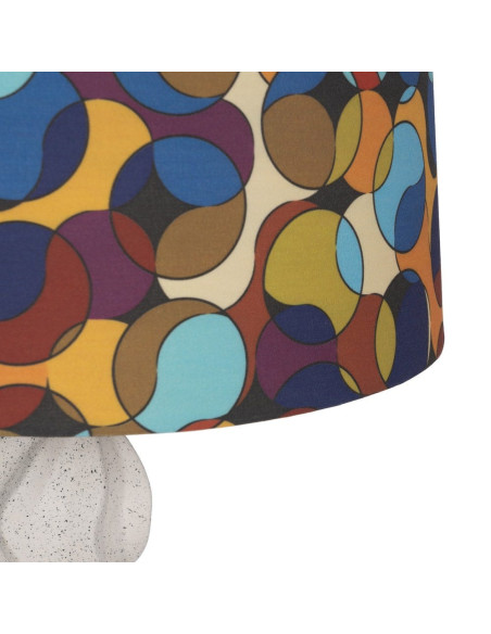 Lampe à poser céramique blanche abat-jour graphique 36,5x36,5x60 cm Arelaya Ixia - 6