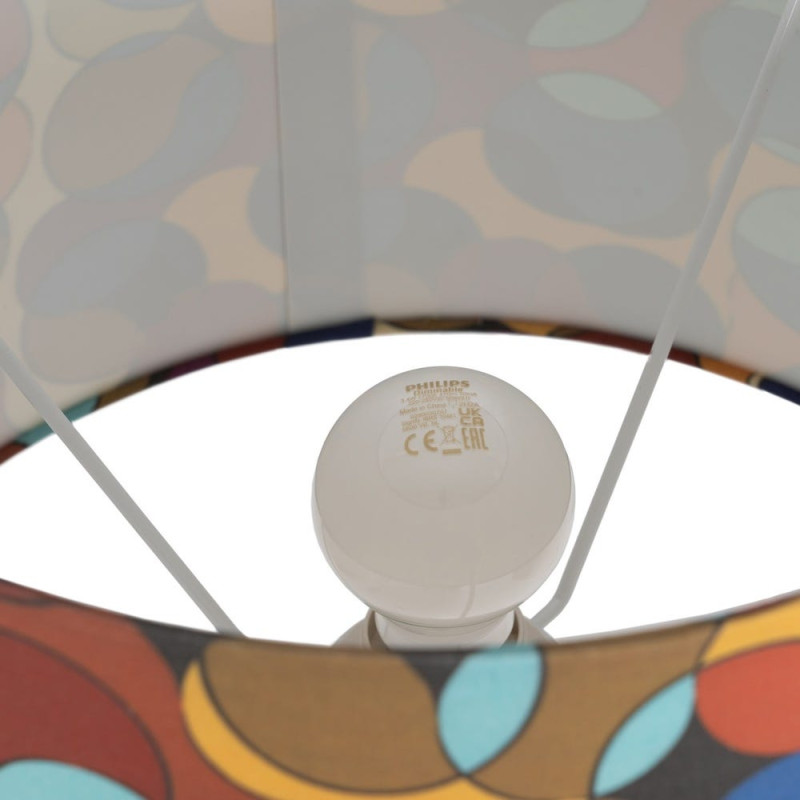 Lampe à poser céramique blanche abat-jour graphique 36,5x36,5x60 cm Arelaya Ixia - 7