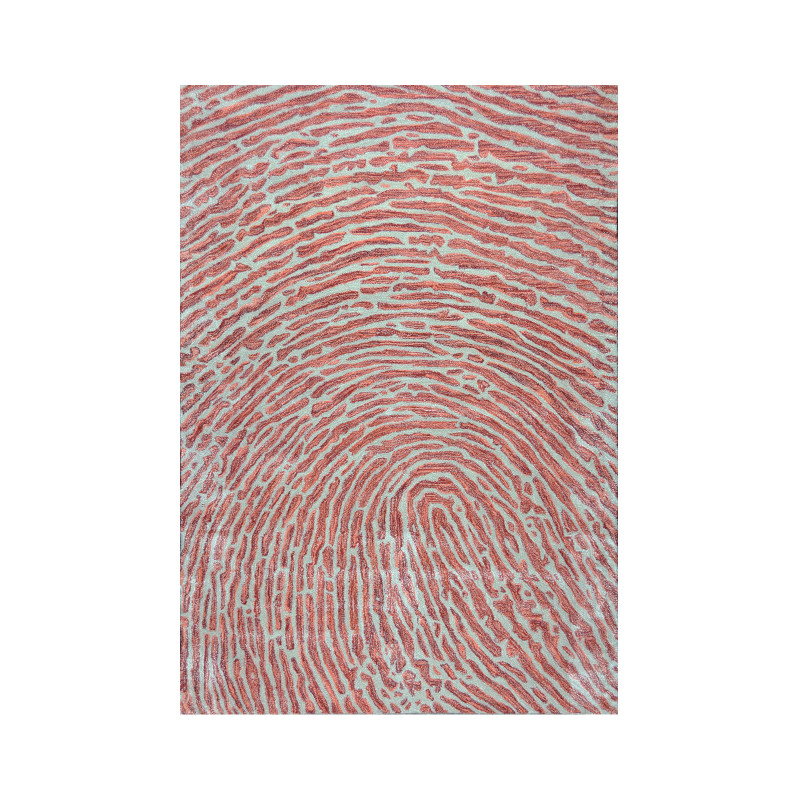 Tapis tufté en mélange de laine terracotta et sauge 230x160 cm Thumbs Up  - 1