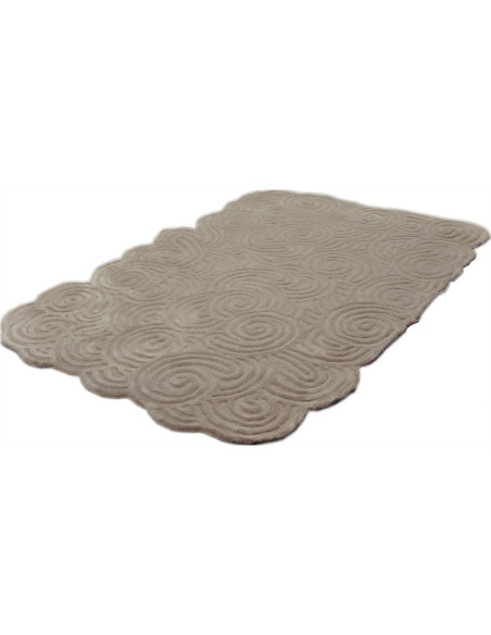 Tapis en laine beige forme organique 230x160 cm Swirl  - 2