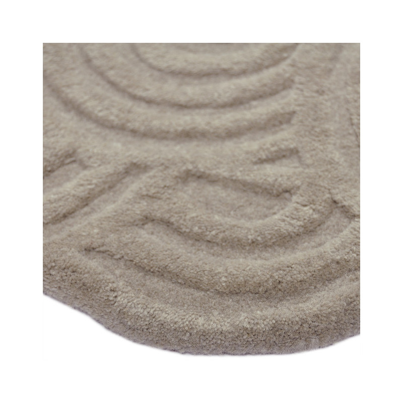 Tapis en laine beige forme organique 230x160 cm Swirl  - 3
