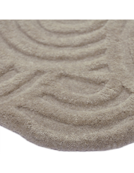 Tapis en laine beige forme organique 230x160 cm Swirl  - 3