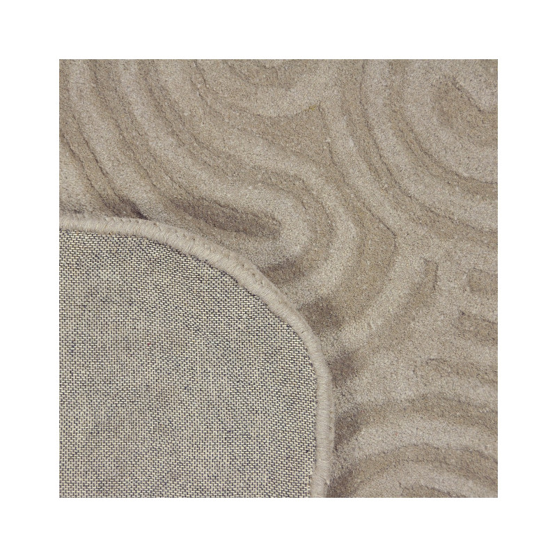 Tapis en laine beige forme organique 230x160 cm Swirl  - 4