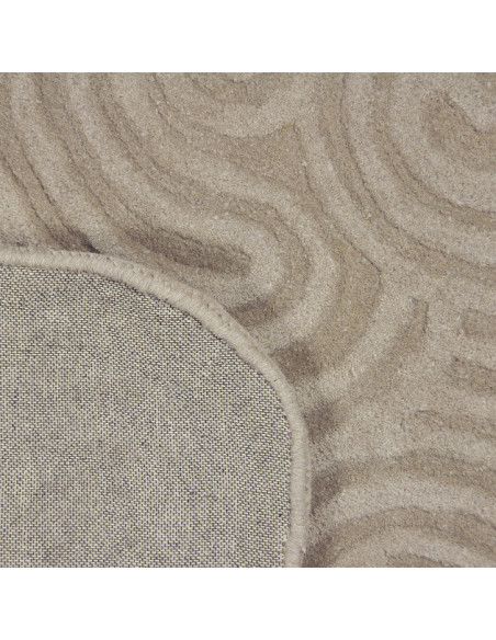 Tapis en laine beige forme organique 230x160 cm Swirl  - 4