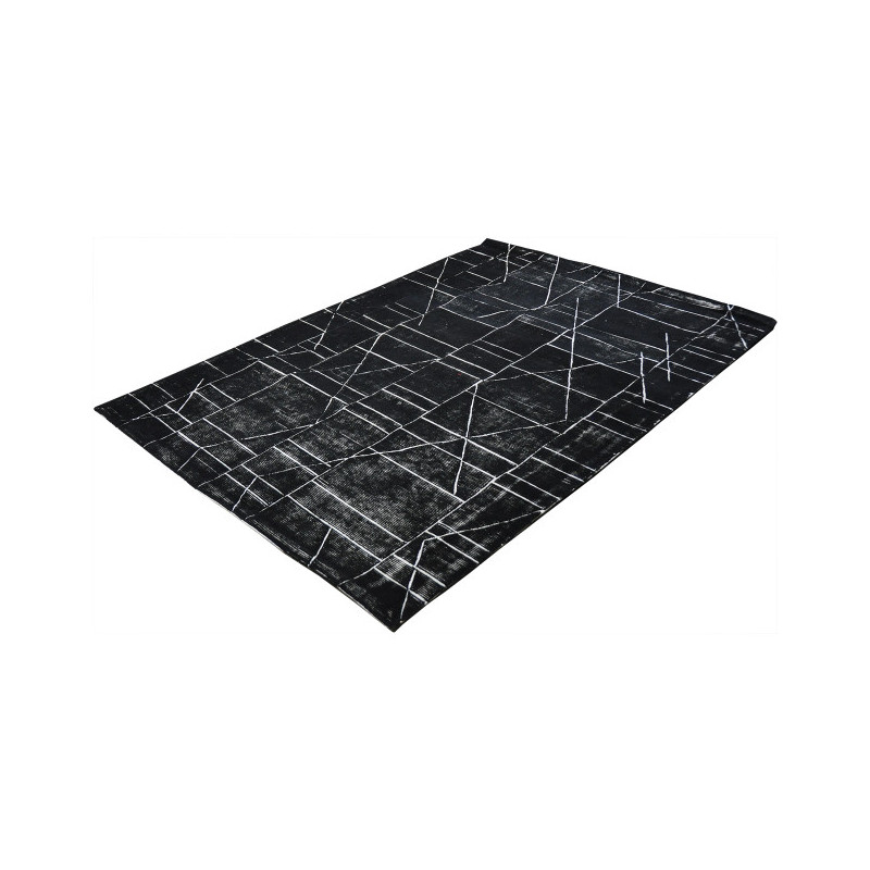 Grand tapis en laine noir motif géométrique 290x190 cm Matrix  - 2