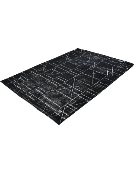 Grand tapis en laine noir motif géométrique 290x190 cm Matrix  - 2