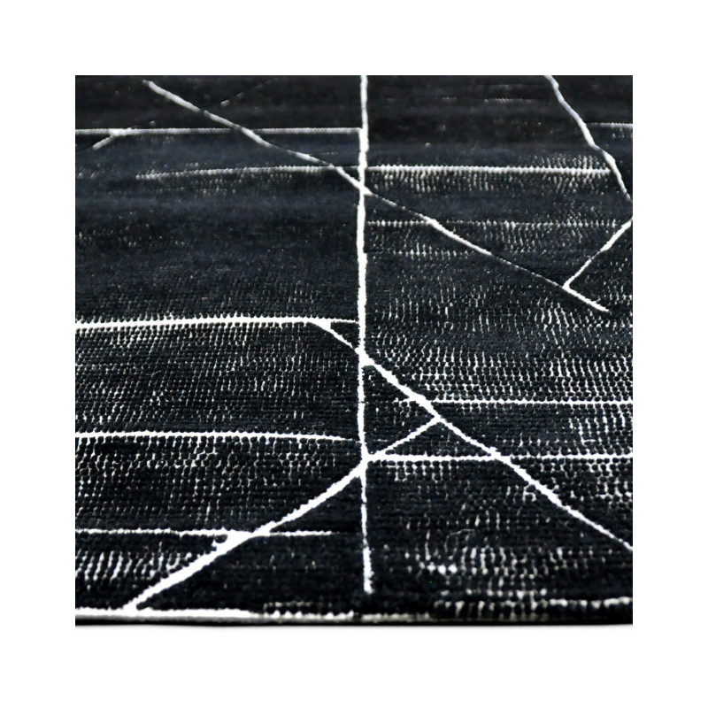 Grand tapis en laine noir motif géométrique 290x190 cm Matrix  - 3