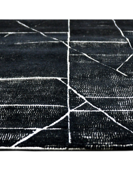 Grand tapis en laine noir motif géométrique 290x190 cm Matrix  - 3