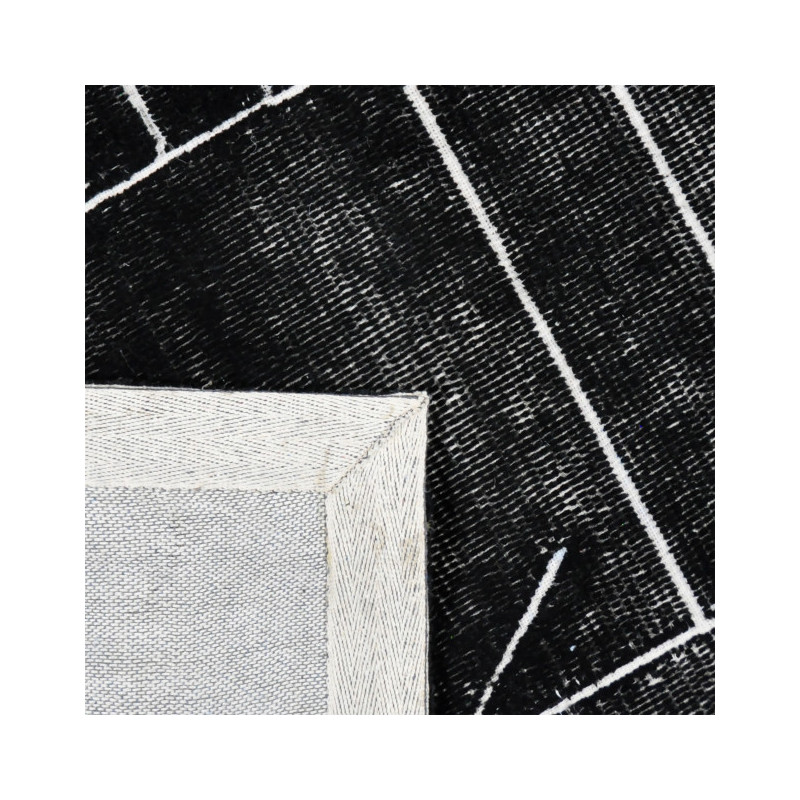 Grand tapis en laine noir motif géométrique 290x190 cm Matrix  - 4