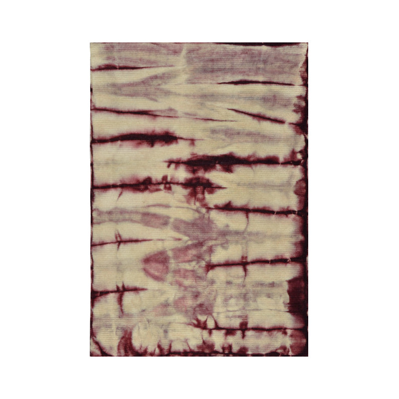 Tapis en laine bordeaux et beige 230x160 cm Tie-Dye  - 1