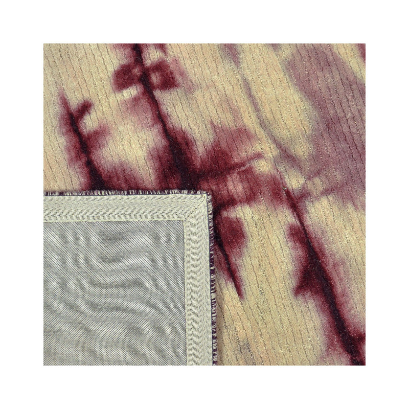 Tapis en laine bordeaux et beige 230x160 cm Tie-Dye  - 4