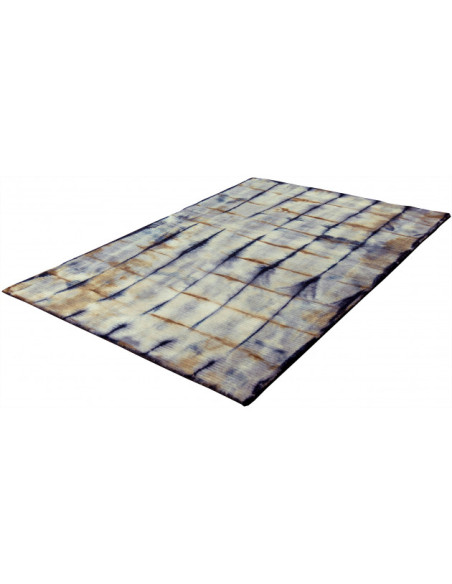Tapis en laine bleu et ocre 230x160 cm Tie-Dye  - 2