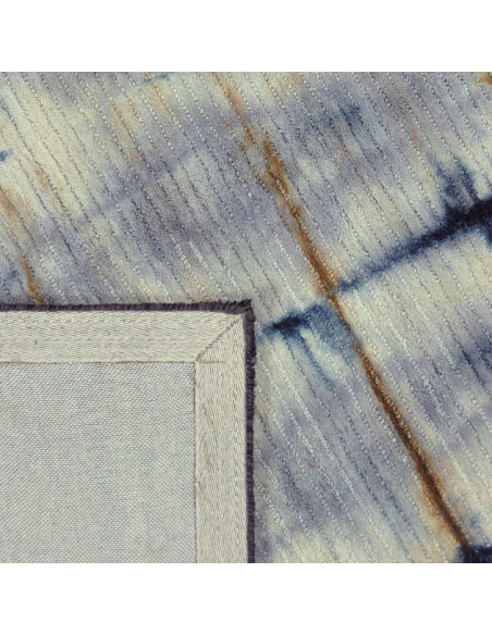 Tapis en laine bleu et ocre 230x160 cm Tie-Dye  - 4
