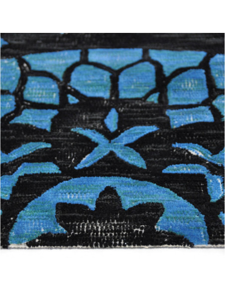 Grand tapis en laine bleu et noir 300x200 cm Sunflower  - 3