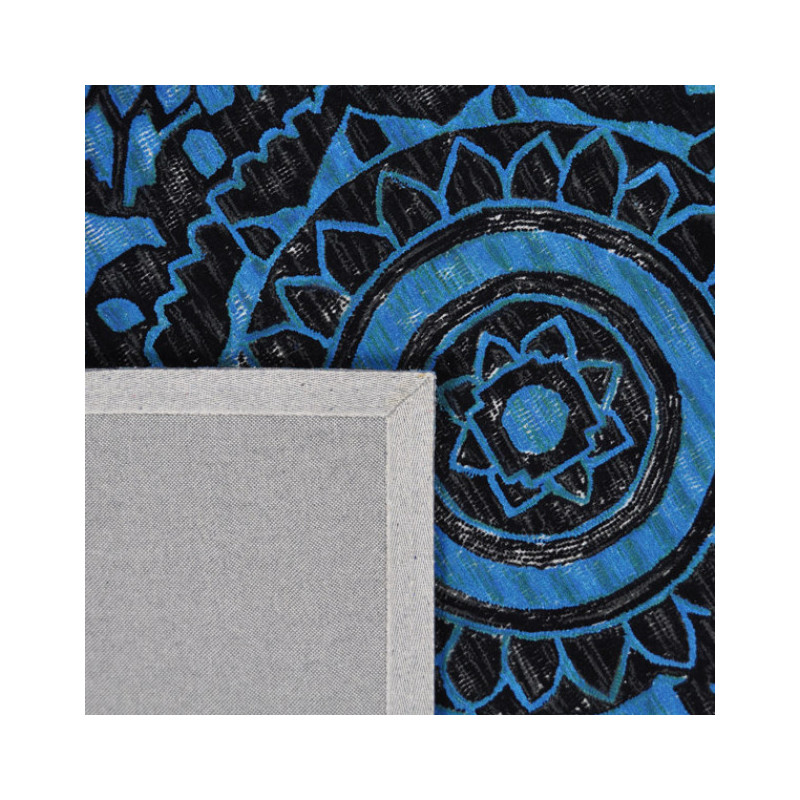 Grand tapis en laine bleu et noir 300x200 cm Sunflower  - 4
