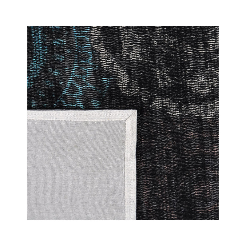 Tapis en laine bleu pétrole et noir 240x170 cm Sunflower  - 4