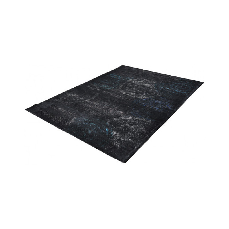 Grand tapis en laine bleu pétrole et noir 300x200 cm Sunflower  - 2