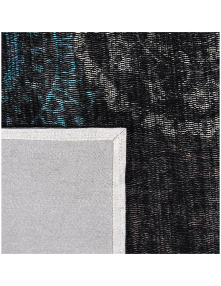 Grand tapis en laine bleu pétrole et noir 300x200 cm Sunflower  - 4